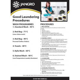 Good Laundering Procedures -  Wall Chart - Jangro - A3