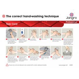 Guide to Hand Washing - Task Card - Jangro -  A4