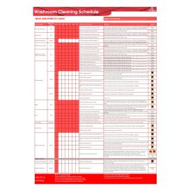 Washroom Cleaning Schedule - Wall Chart - Jangro - A3
