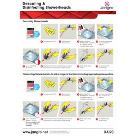Guide to Descaling & Disinfecting Shower Heads - Wall Chart - Jangro - A4