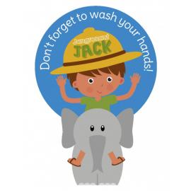 Dispenser Stickers - Jack - Don&#39;t Forget to Wash Your Hands - Paper - Jangronauts