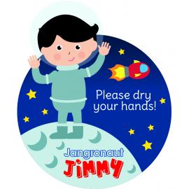 Dispenser Stickers - Jimmy - Please Dry Your Hands - Paper - Jangronauts