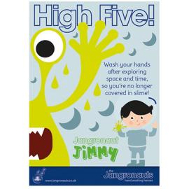 High Five! Hand Washing - Poster - Jangronauts  - A3