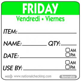 Removable Labels - Friday - Item - Date - Use By - DateIt&#8482; - Square - 5cm (2&quot;)
