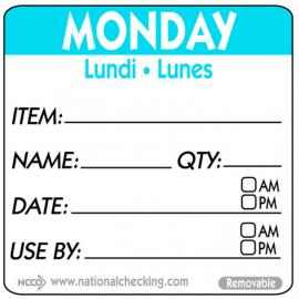 Removable Labels - Monday - Item - Date - Use By - DateIt&#8482; - Square - 5cm (2&quot;)