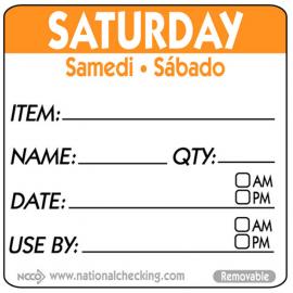Removable Labels - Saturday - Item - Date - Use By - DateIt&#8482; - Square - 5cm (2&quot;)