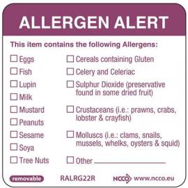 Allergen Alert Label - Roll - DateIt&#8482; - Mauve