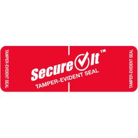 Permanent Labels - Tamper-Evident Seal - SecureIt&#8482; - White on Red - 2.5x7.5cm (1x3")