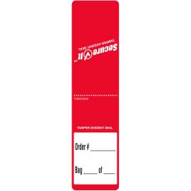 Permanent Labels - Tamper-Evident Seal - SecureIt&#8482; - White on Red - 3.8x15cm (1.5x6")