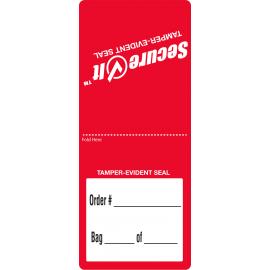 Permanent Labels - Tamper-Evident Seal - SecureIt&#8482; - White on Red - 6.5x15cm (2.5x6")