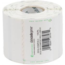 Permanent Labels - Plain - For DateCodeGenie&#174; System - Compostable - White - 5x15cm (2x6")