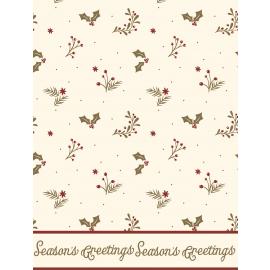 Festive Table Cover - Airlaid - Burgundy Season's Greetings - Square - 120cm