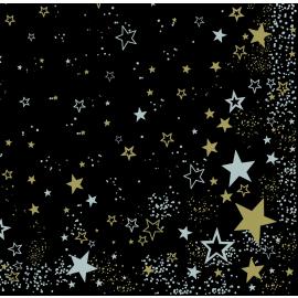 Festive Dinner Napkin - Midnight Sparkle - 4 fold - 3 ply - 40cm