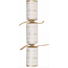 Crackers - Script - Cream & Gold - Mixed Pack - Recyclable - 25.4cm (10&quot;)