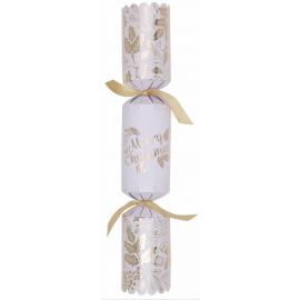 Crackers - Deluxe - White & Gold Merry Christmas - 35.5cm (14&quot;)