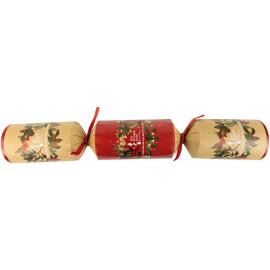 Crackers - Eco-Charity - Red & Kraft Foliage - Recyclable - 35.5cm (14&quot;)