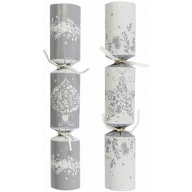 Crackers - Silver and White Bauble - Mixed Pack - 25.4cm (10")