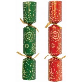 Crackers - Green and Red Snowburst - Mixed Pack - 23cm (9")