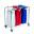 Laundry Cart - 3 Bag Cart - Med-I-Carts - White, Red, Blue Lids