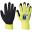 Grip Glove - Hi-Vis - Latex Coated - Black on Yellow - Size 9