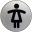Ladies Symbol - Door Sign - Brushed Stainless Steel - 8.3cm (3.3&quot;) dia