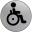 Disabled Symbol - Door Sign - Stainless Steel - Round - Black on Silver - 8.3cm (3.3&quot;)