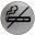 No Smoking - Round - Brushed Stainless Steel - 8.3cm (3.3&quot;)  dia
