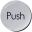 Push Sign - Silver Metallic - Round - 7.5cm (3&#39;&#39;) dia