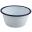 Deep Pie Dish - Round - Enamel - White with Blue Rim - 50cl (17.5oz)