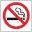 No Smoking - Symbol - Sticker - Square - Red on White - 10cm (4&#39;&#39;)