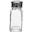 Salt or Pepper Shaker - Nostalgic Square Glass Body - Stainless Steel Top