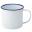 Beverage Mug - Enamel - White and Blue Rim - 54cl (19oz)