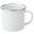 Beverage Mug - Enamel - White and Stainless Steel Rim - 38cl (13.5oz)