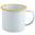 Beverage Mug - Enamel - White and Yellow Rim - 36cl (12.5oz)
