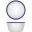 Round Bowl - Melamine - Athens - White with Blue Rim - 13cm (5&quot;) - 43cl (15oz)