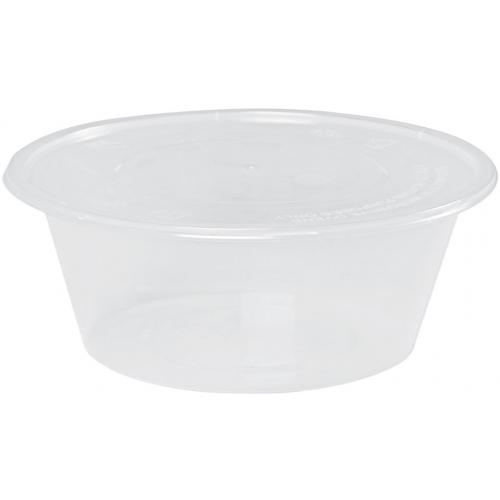 Food Storage Container - Round - with Lid - Clear Plastic - 5cl (2oz)