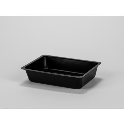 Microwavable Food Container - Rectangular - High Density Polyethylene - Black - 50cl (17.5oz)