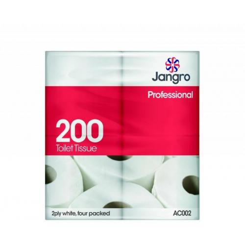 Toilet Roll - Traditional - Jangro - White - 2 Ply - 200 Sheet