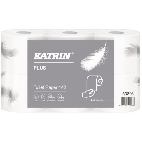 Toilet Roll - Traditional - Katrin Plus Toilet 143 - White - 3 Ply - 143 Sheet