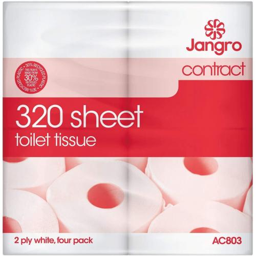 Toilet Roll - Traditional - Jangro - Contract - White - 2 Ply - 320 Sheet
