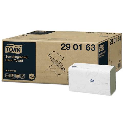 Hand Towel - H3 Singlefold - Soft - Tork&#174; Advanced - White - 2 Ply - 250 Sheet