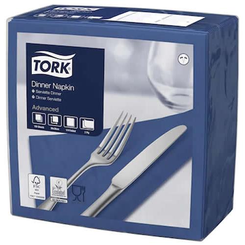Dinner Napkin - Tork&#174; - Dark Blue - 4 Fold - 2 Ply - 39cm