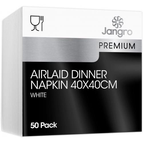 Tablin Dinner Napkin - Airlaid - White - 4 fold - 1 ply - 40cm