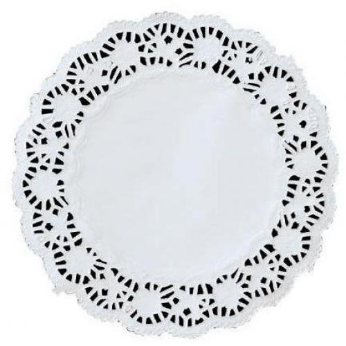 Tray Coaster Doily - Paper Lace - Round - White - 22cm (8.7&quot;)