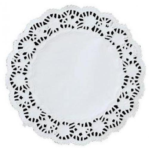 Tray Coaster Doily - Paper Lace - Round - White - 27cm (10.5&quot;)