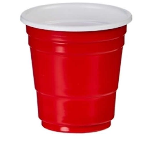 Plastic Party Cups - Red - 2oz (6cl)