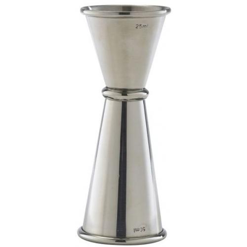 Jigger - Double Ended - Stainless Steel - 25 & 50ml