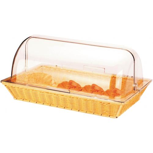 Rectangular Basket - With Polycarbonate Roll Top Cover - Rattan - Natural - 53cm (20.9&quot;)