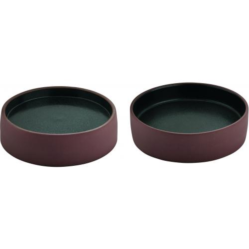 Round Plate - Flat & Deep Combination - Stoneware - 2in1 Artisan - Brown & Black - 16cm (6.25&quot;)