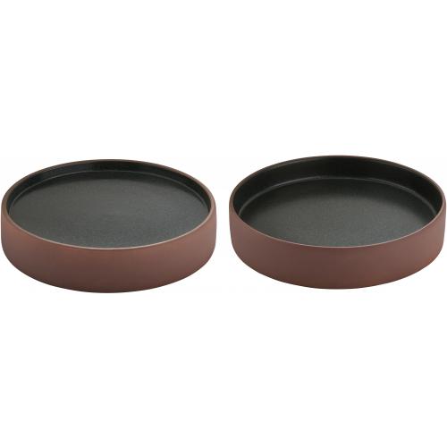 Round Plate - Flat & Deep Combination - Stoneware - 2in1 Artisan - Brown & Black - 21cm (8.25&quot;)